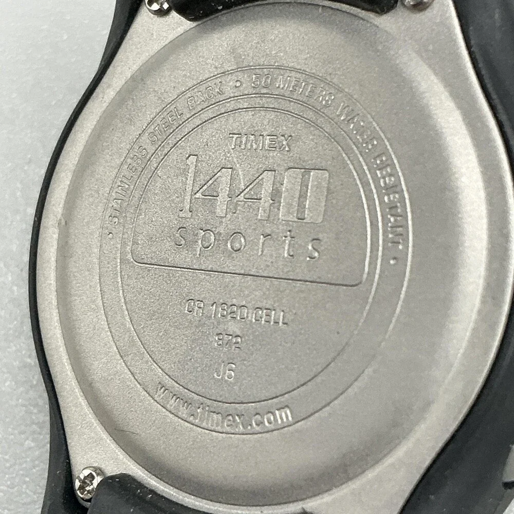 Timex 1440 Sports Unisex Watch 34mm Digital Dial Black Band Indiglo New Battery
